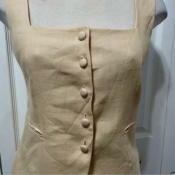 Authentic Sézane Ivory Linen Square Neck Vest EU Size 40 - Picture 5 of 9